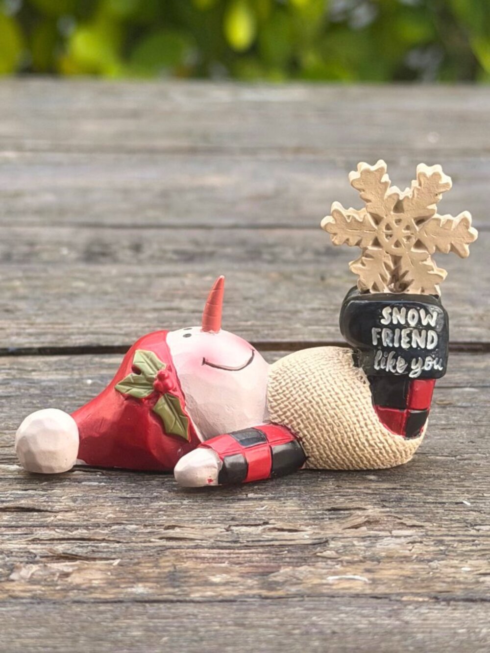 Vintage Primitive Snowman Tumbling Snow Friend Like You Christmas Holiday Decor